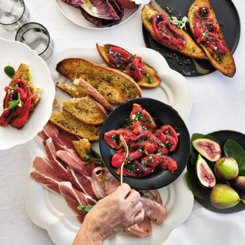 bruschetta met geroosterde paprika