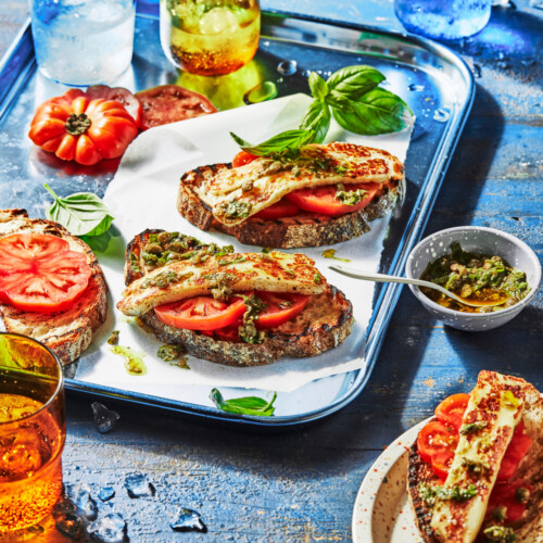 bruschetta met halloumi