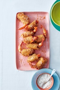 garnalen in kataifideeg met ham