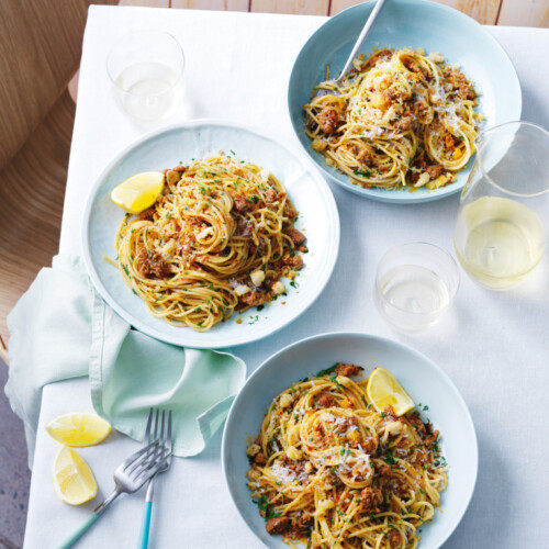 spaghetti met vis nduja