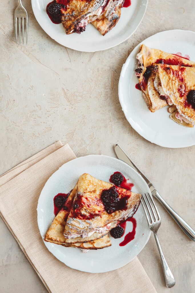 Franse crêpes met bramen & crème de cassis