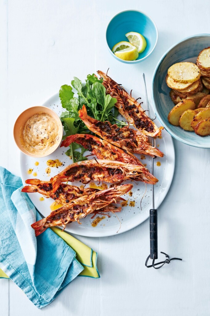 gegrilde garnalen met chorizo-peperboter