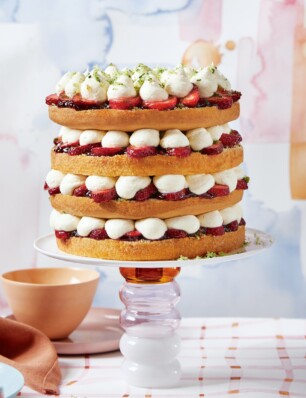 mojitocake met aardbeien