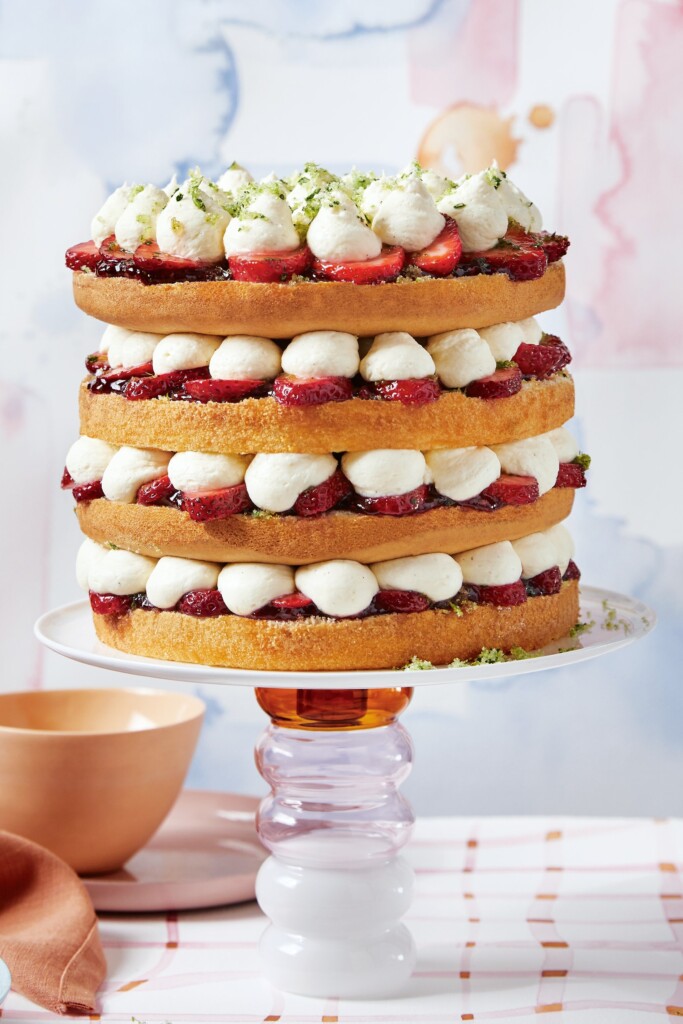 mojitocake met aardbeien