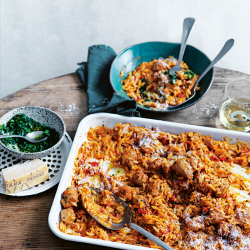 risoni met venkelgehaktballetjes