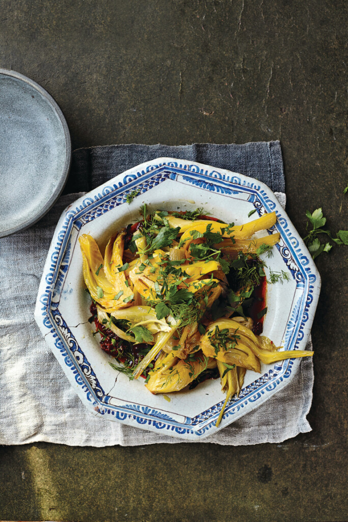 gesmoorde venkel met saffraan