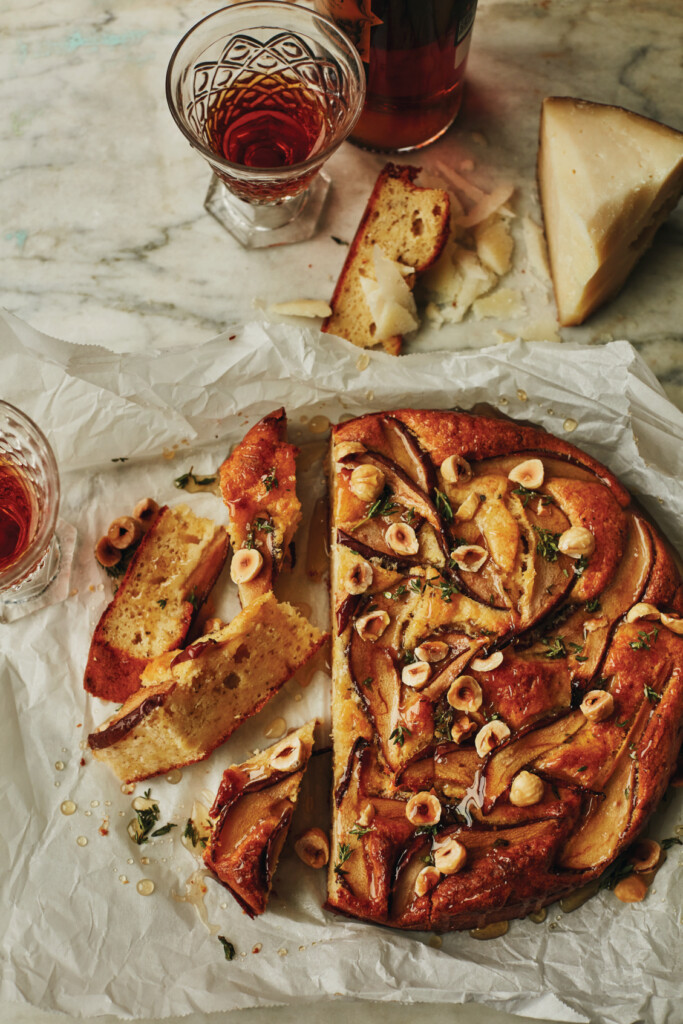 perentaart met peper en parmezaan