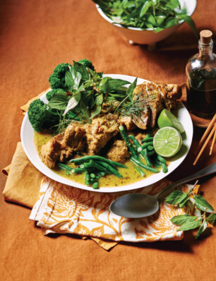 groene curry met varkensvlees