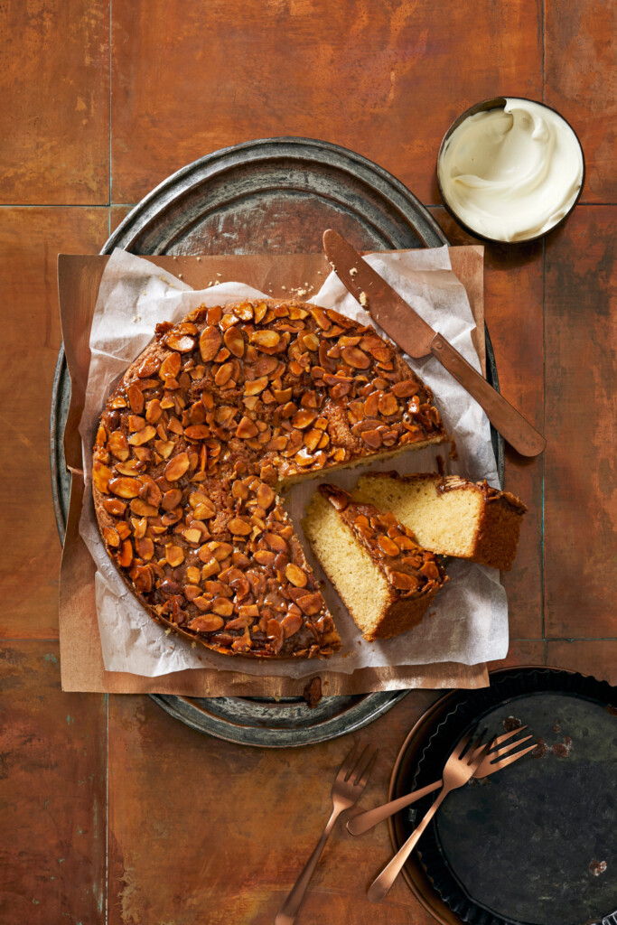 Zweedse amandelcake met karamel