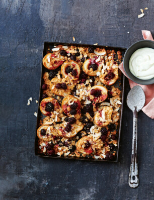 crumble met peren en bramen