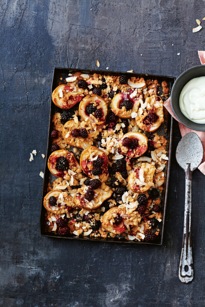 crumble met peren en bramen