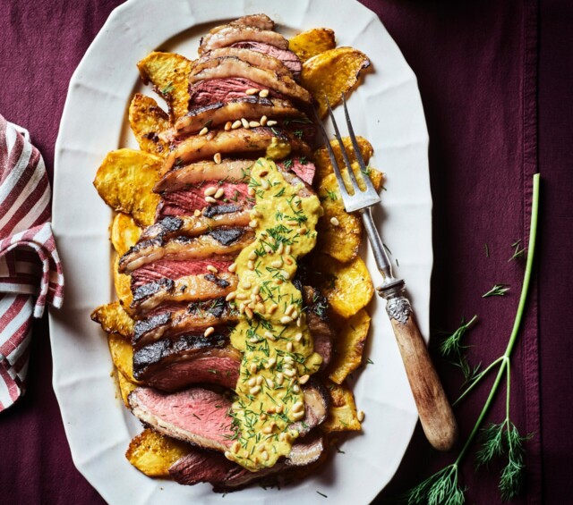 picanha met sauternes-saffraansaus en knolselderij