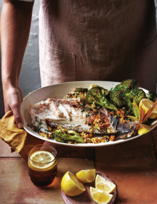 vis met broccoli en saliekruim