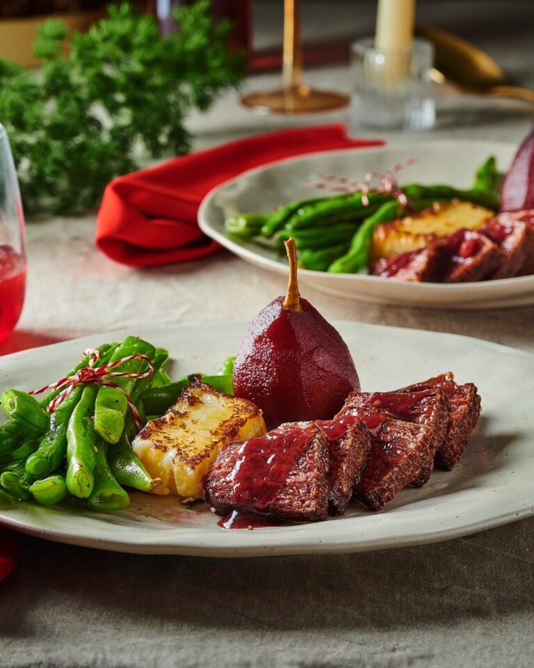 biefstuk met rode portsaus