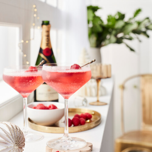 champagne cocktail frambozen