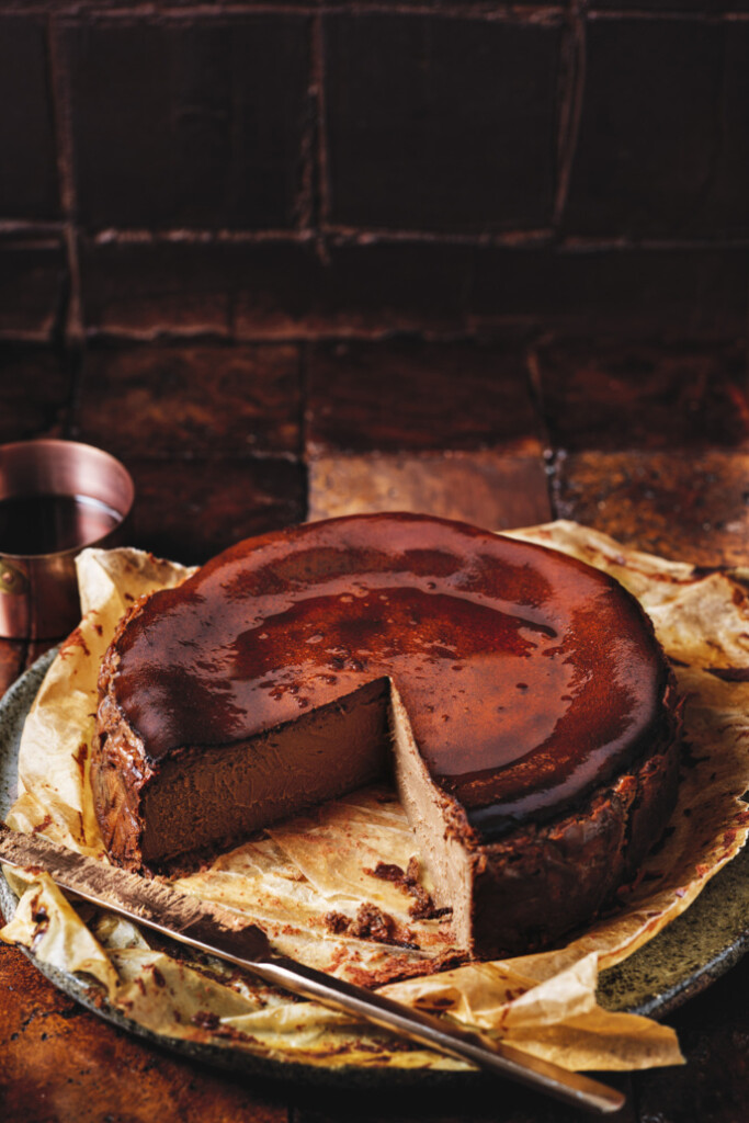 Baskische cheesecake met chocolade en sherry