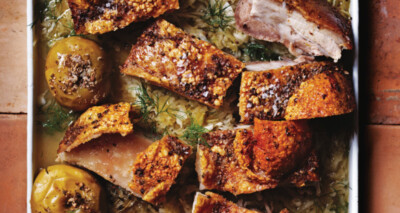 krokante varkensbuik met zuurkool en tijm