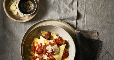 maltagliata met een stoof van wild zwijn & balsamicoazijn