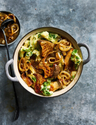 winterpostelein & knolselderijstamppot met koningsoesterzam