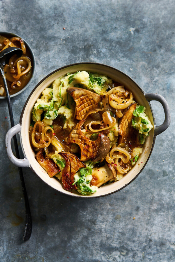 winterpostelein & knolselderijstamppot met koningsoesterzam