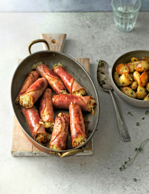 zuurkoolrolletjes met ham en tijmkrieltjes