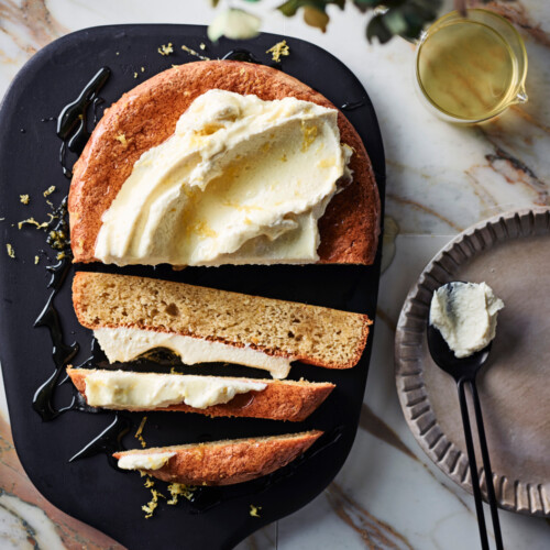 citroen-amandelcake met ricottaglazuur