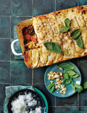lasagne met courgette, ricotta en zongedroogde tomaatjes