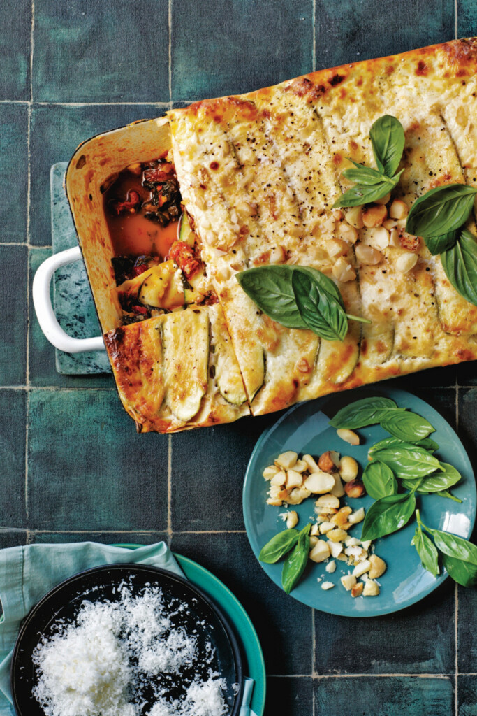 lasagne met courgette, ricotta en zongedroogde tomaatjes
