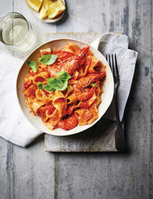 pappardelle met harissagarnalen