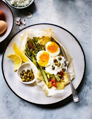 groentepakketje met olijf-citroendressing