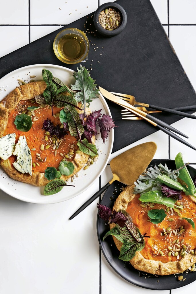 pompoengalettes met blauwe kaas