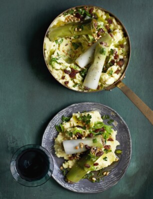 gevulde prei op romige preistamppot