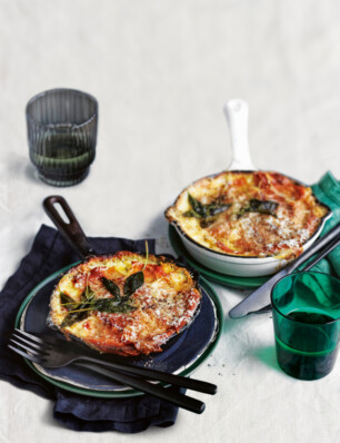 aardappel-prei gratin met ham