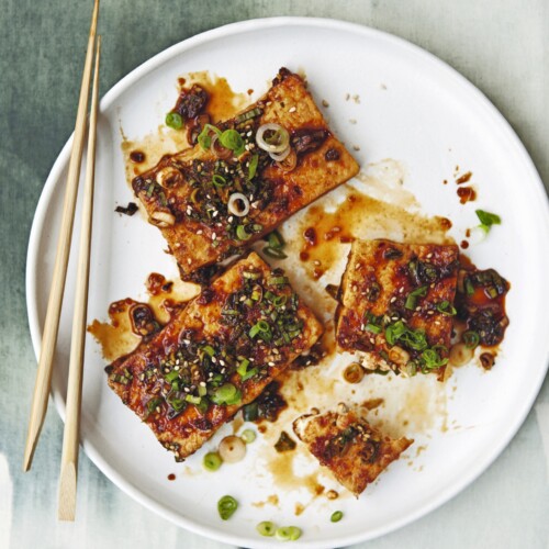 spicy gesmoorde tofu
