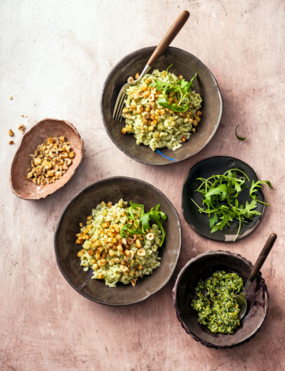 risotto met knolselderij & rucolapesto