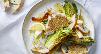 crunchy kip met mini-romaine & citroenricotta