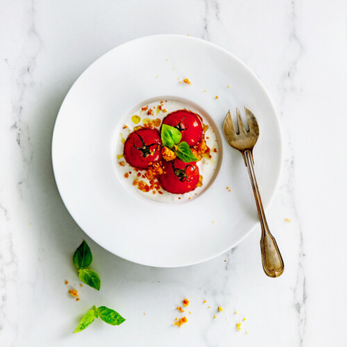 stracciatella met tomaatjes