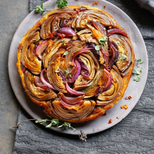 artisjok rode uien tarte tatin