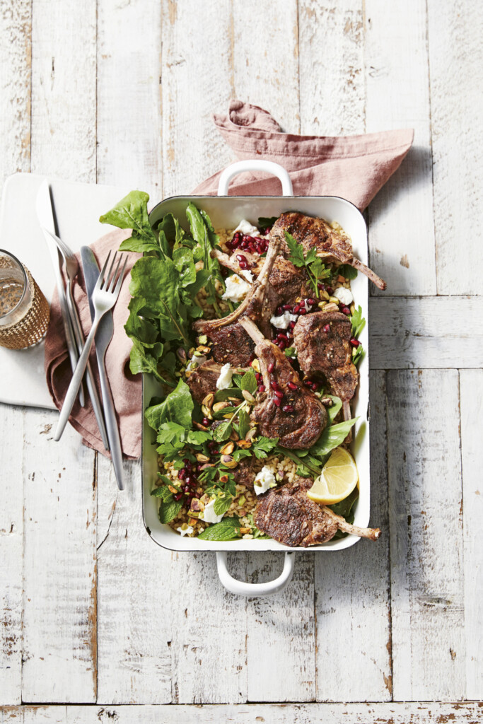 bulgursalade & lamskoteletten van de bbq