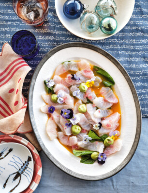 kabeljauwcarpaccio met citrus en avocadomousse