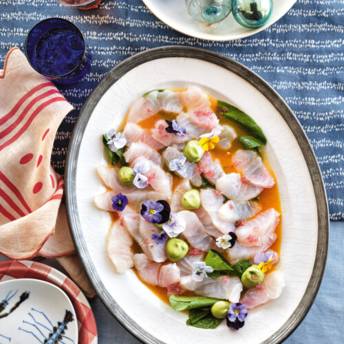 kabeljauwcarpaccio met citrus en avocadomousse