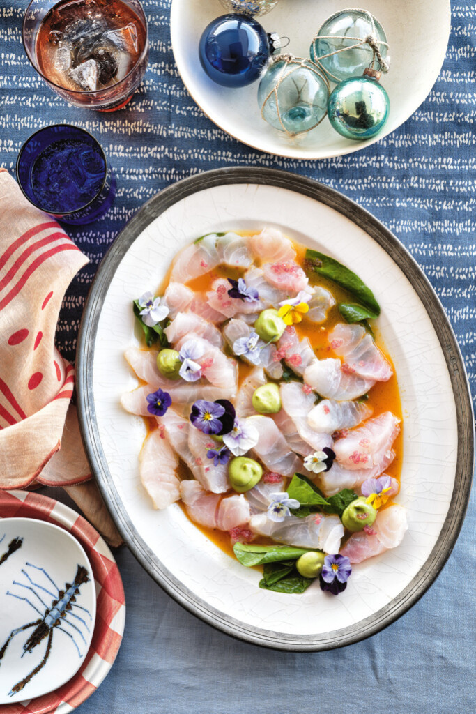 kabeljauwcarpaccio met citrus en avocadomousse