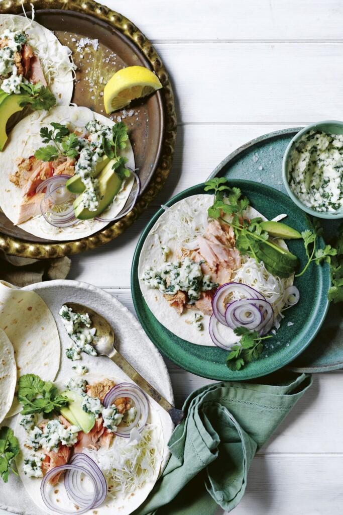 tandoori-zalmtaco’s met kokos-koriandercrema