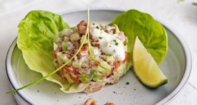 zalmtartaar met avocado & limoen-lookdressing