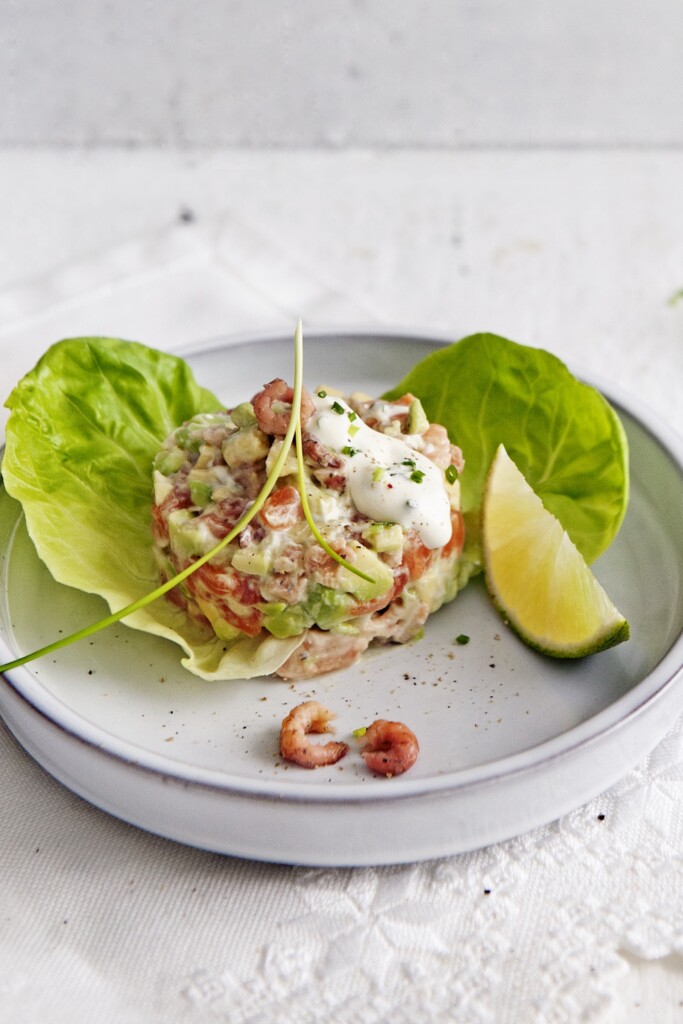 zalmtartaar met avocado & limoen-lookdressing