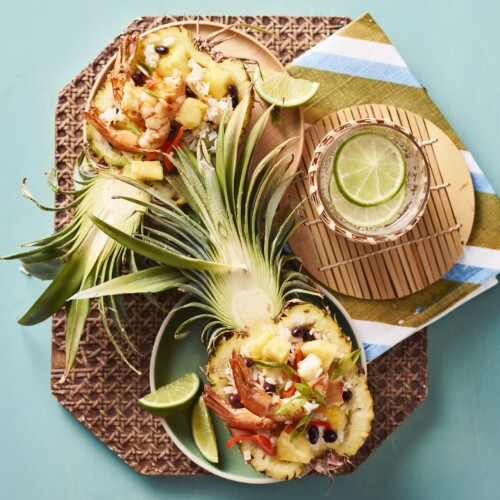 caribische gebakken rijst met ananas