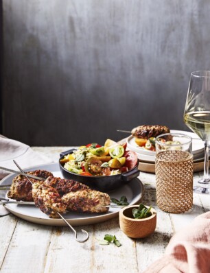 feta-kofta & risoni met tomaat en oreganopesto
