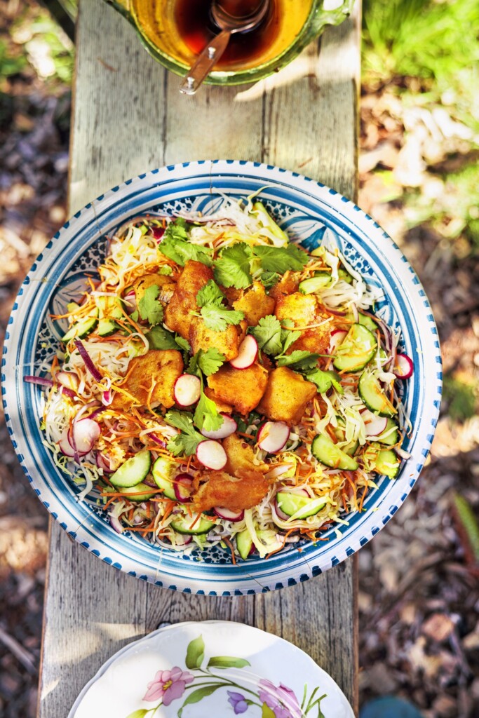 Oosterse kibbelingsalade