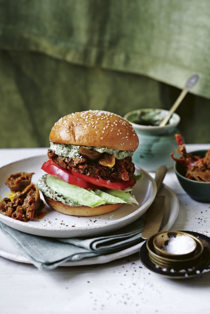 kikkererwtenburger met kruidenmayo