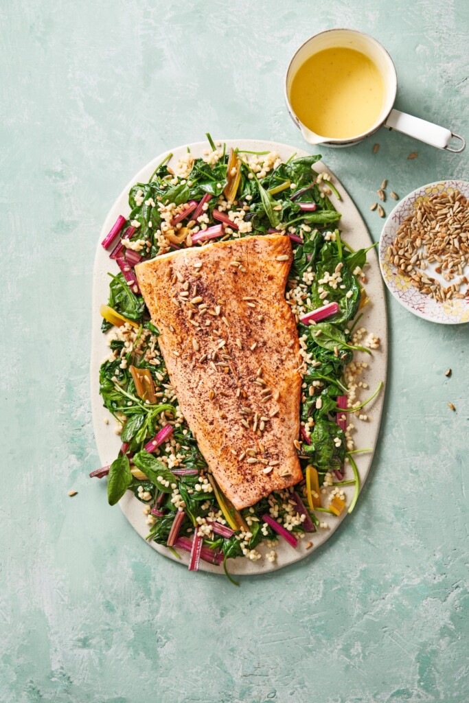 zalmzijde met snijbiet & beurre blanc